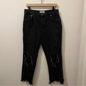 Free People Distressed Black Jeans